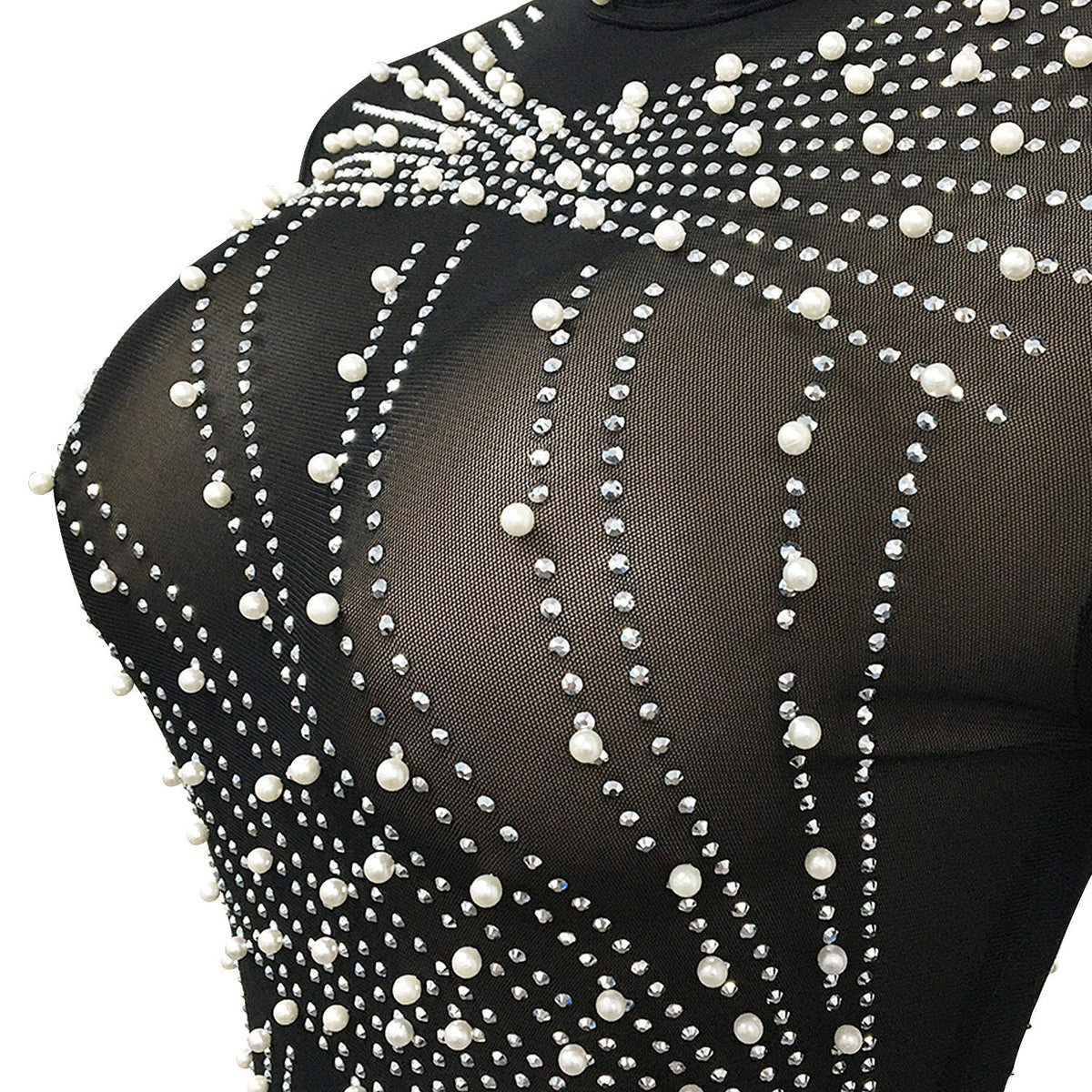 QUEEN | DIAMANTÉ MESH KLEID