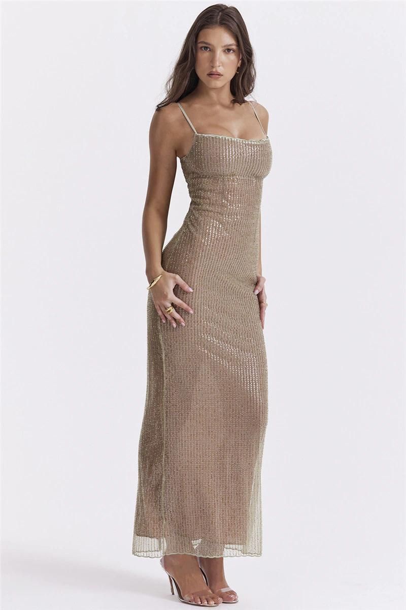 ANDRINA BEIGE MAXIKLEID