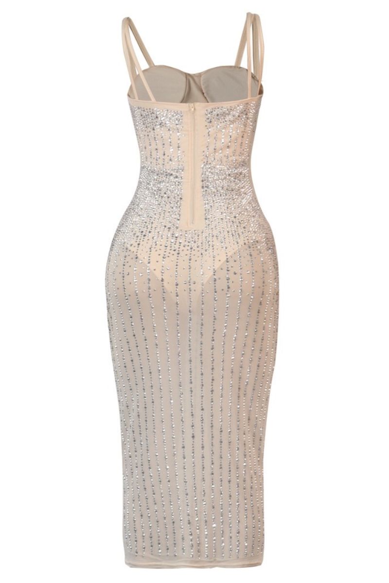NICOLE DIAMANTÉ MESH KLEID