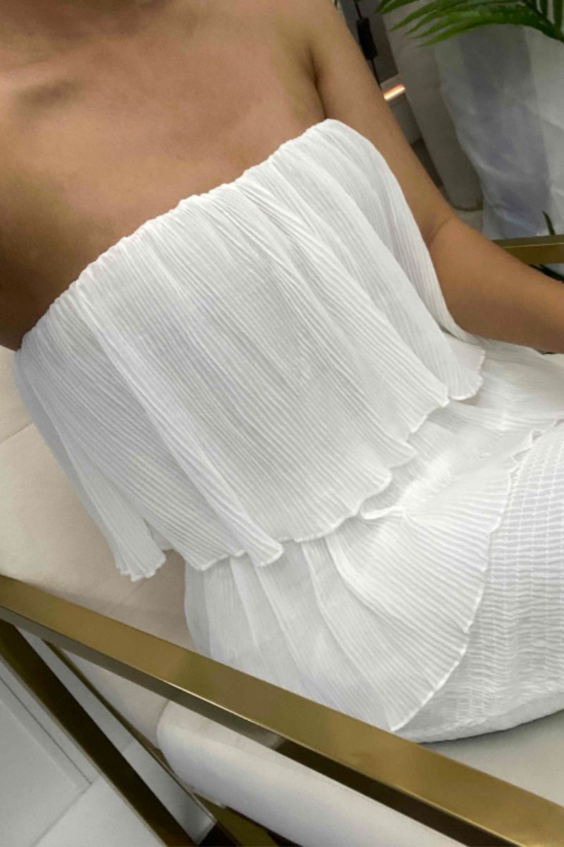 LASAKAY | Gerüschtes Bandeau-Lagenkleid mit Rüschensaum