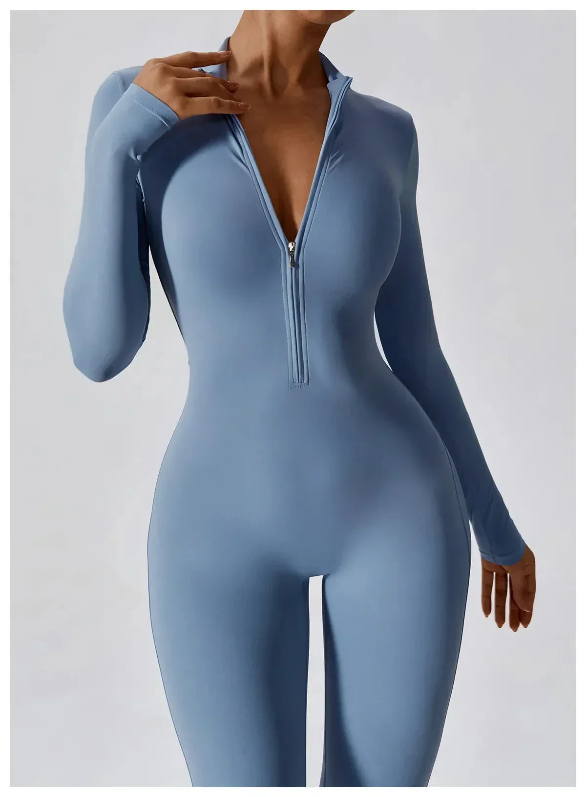 EINFARBIGER LANGARM-JUMPSUIT