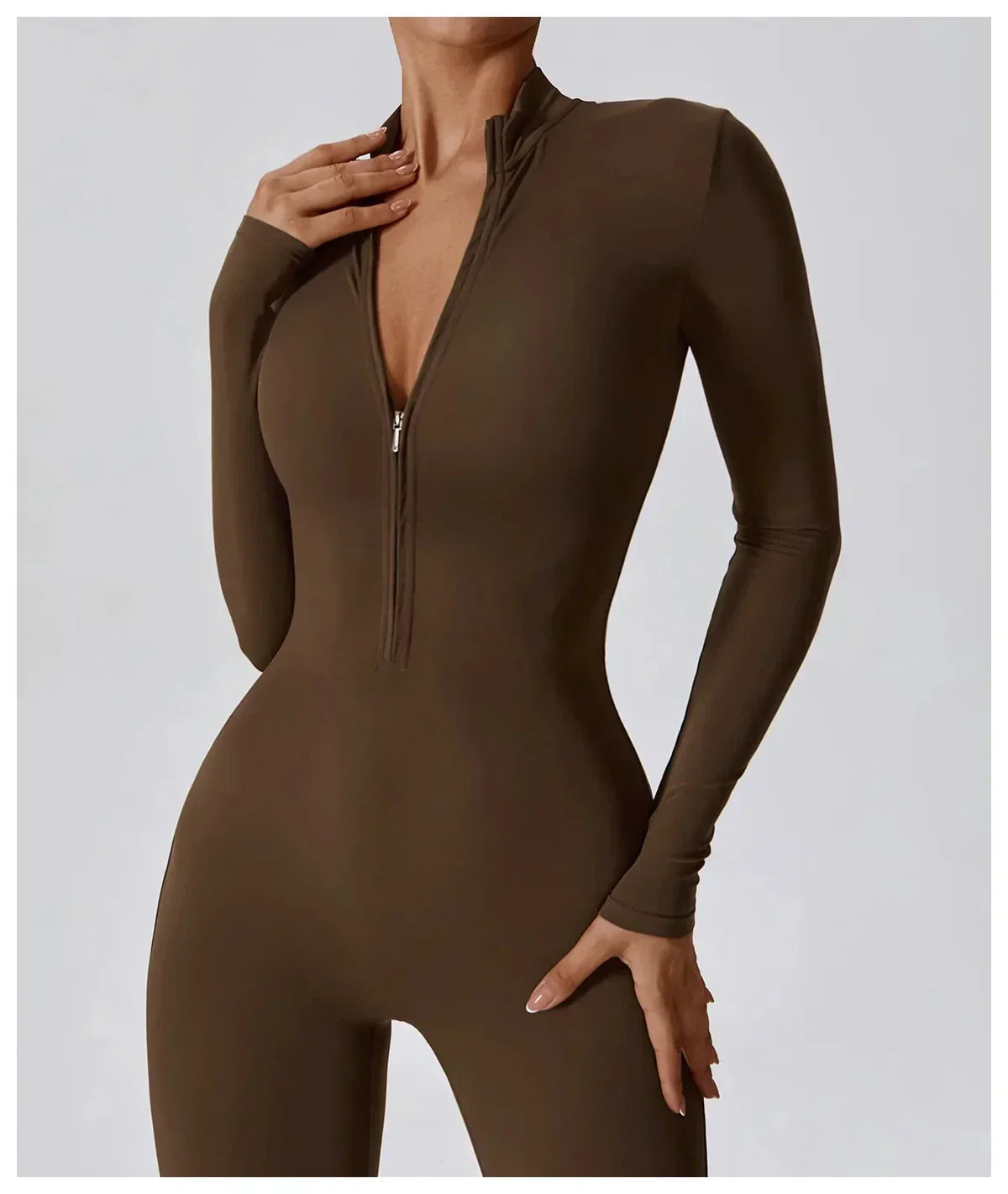 EINFARBIGER LANGARM-JUMPSUIT