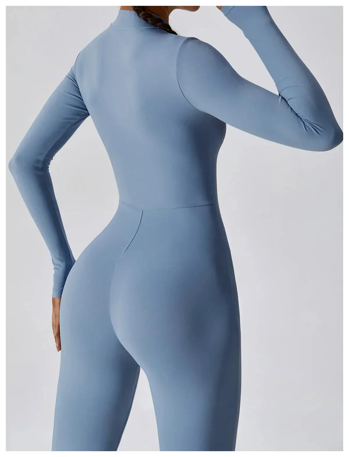 EINFARBIGER LANGARM-JUMPSUIT