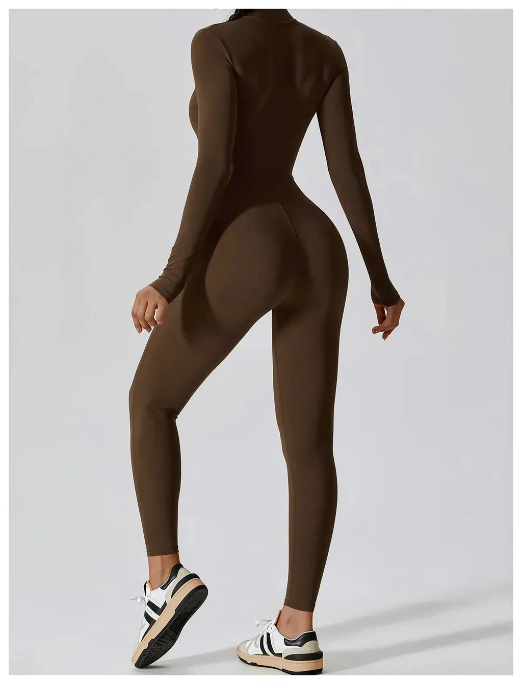 EINFARBIGER LANGARM-JUMPSUIT