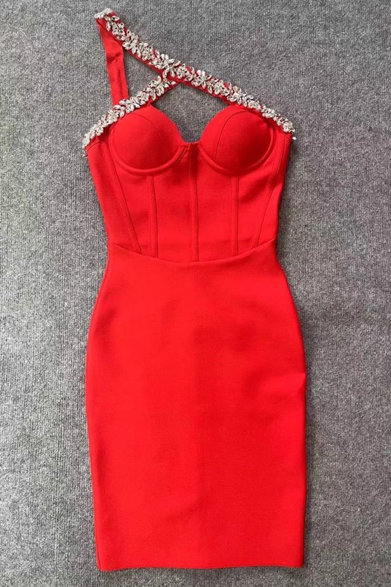 RIHANNA KLEID MIT DIAMANT-AUSSCHNITT