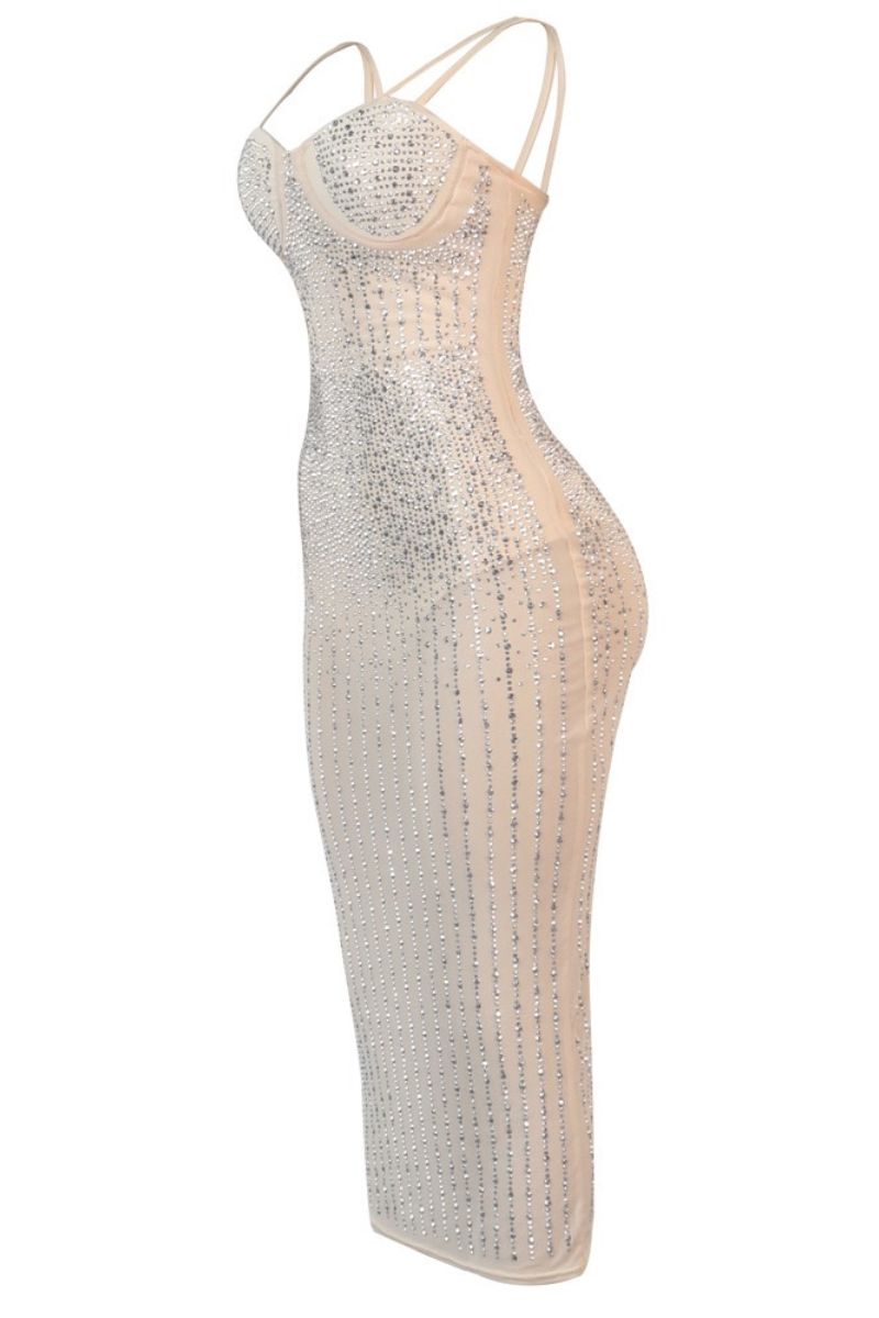 NICOLE DIAMANTÉ MESH KLEID