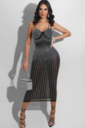 NICOLE DIAMANTÉ MESH KLEID