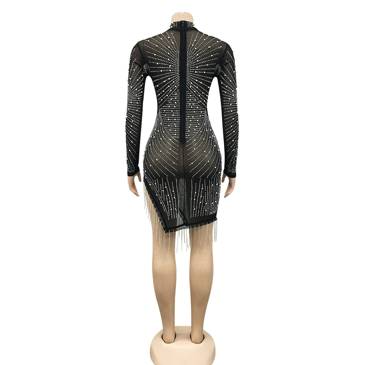 QUEEN | DIAMANTÉ MESH KLEID