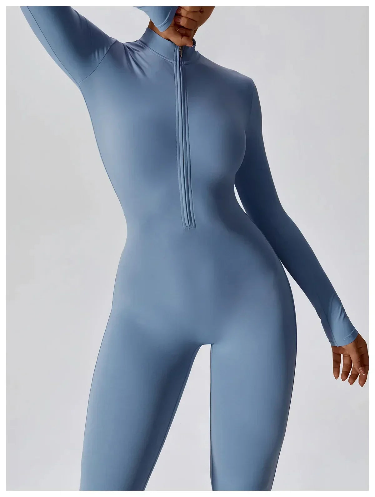 EINFARBIGER LANGARM-JUMPSUIT