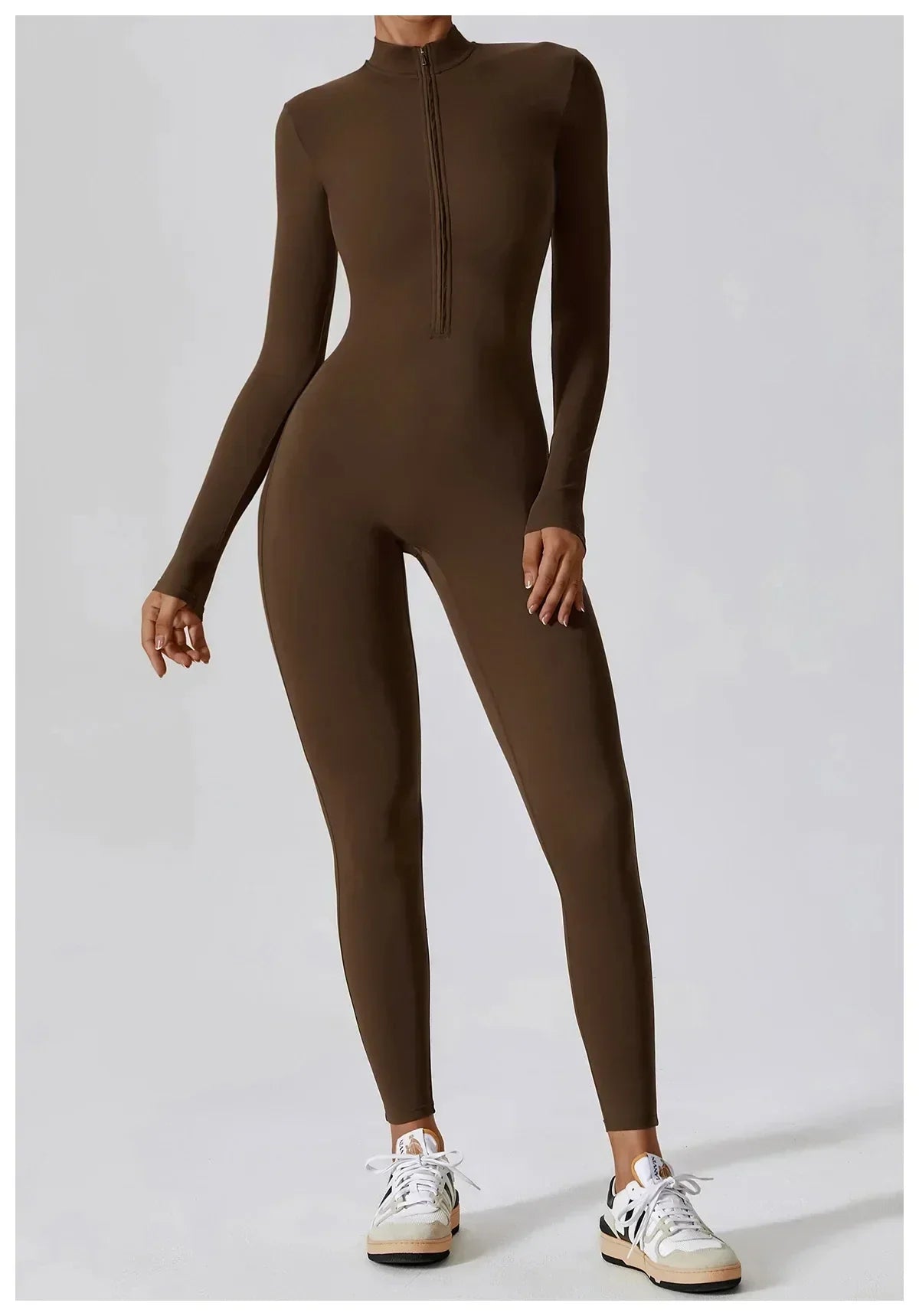 EINFARBIGER LANGARM-JUMPSUIT