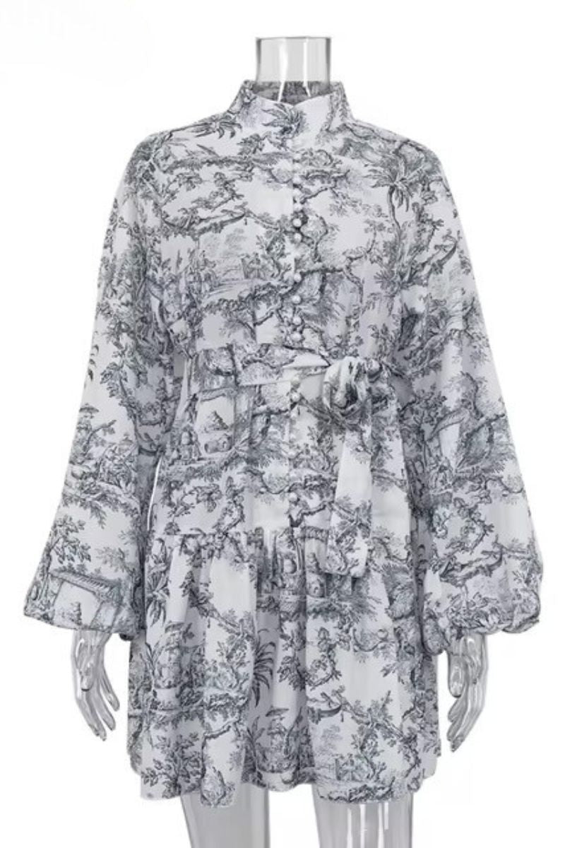 DIORA-KLEID MIT FLAUSCHIGEM MUSTER