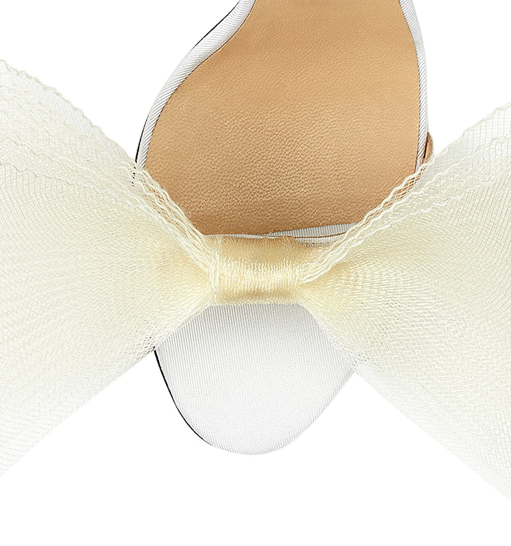 LANA | Sandalen mit asymmetrischen Mesh-Schleifen